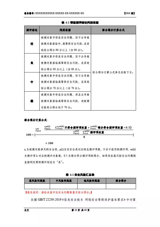 等保2.0測評報(bào)告新模板《網(wǎng)絡(luò)安全等級(jí)保護(hù)測評報(bào)告模板》（附報(bào)告模板）